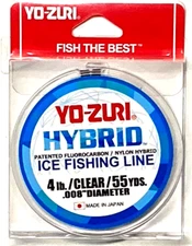 Yo-Zuri Hybrid Fluorocarbon Ice Fishing Line Clear 4lb 55yds