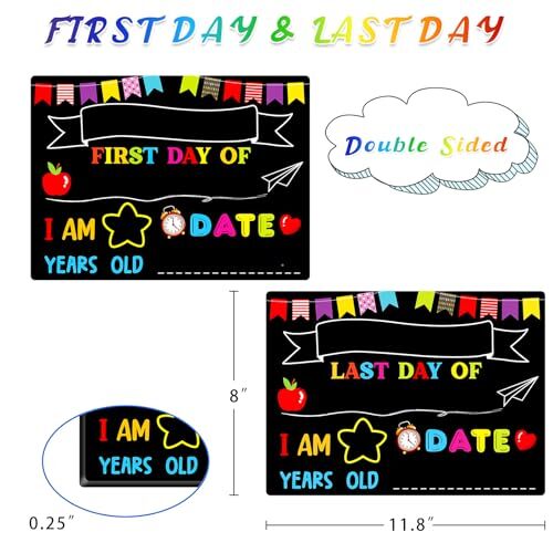First Day of School Board Sign Double-Sided First and Last Day of School - Picture 5 of 7
