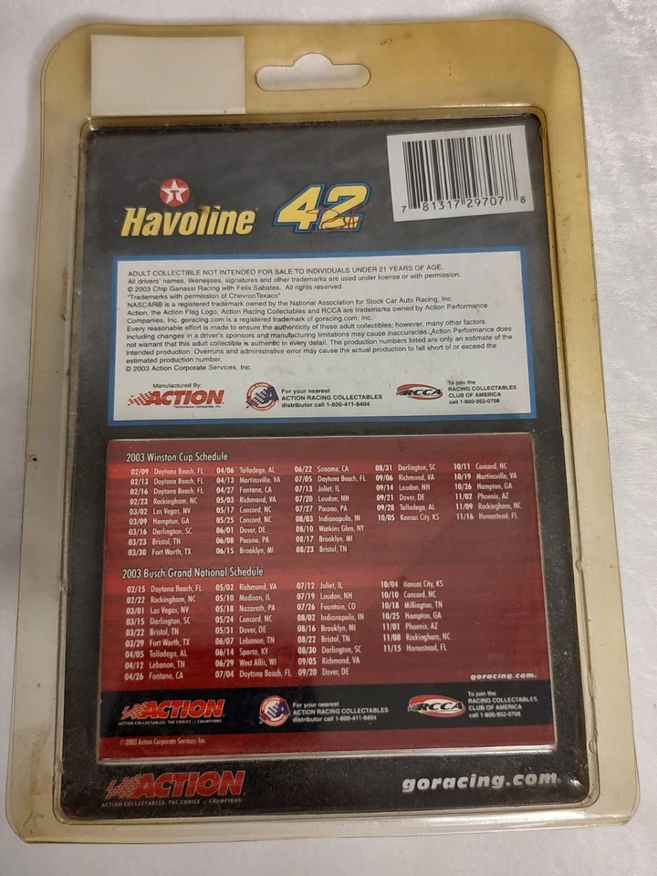 Nascar Jamie McMurray 2003 de acción coleccionable en paquete original Foto 4 de 4