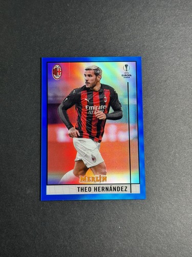 2020-21 Topps Merlin Chrome UCL Theo Hernandez Blue Refractor #46 /75