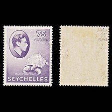 8124: Seychelles SG145a Flaw on Oval 1941 Sc#143a Mint MLH C£35