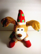 Animated Christmas Plush Dog 2010 Sings  I Feel Good  Sound Light Moving Ears