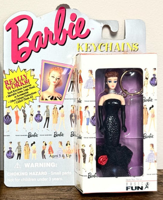 1995 Basic Fun Barbie Keychain Doll Miniature 1960 #701-0 NIB