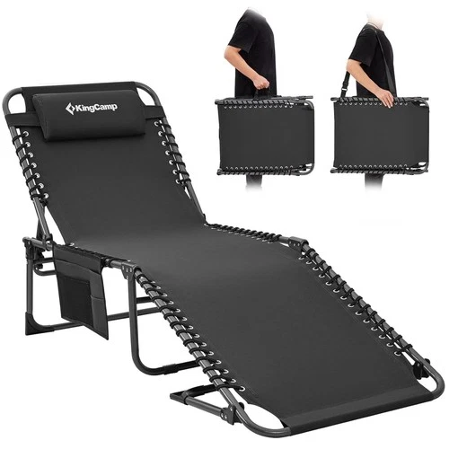 KingCamp Sun Lounger 5-Position Adjustable Backrest for Garden Recliner Chaise