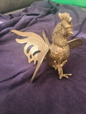 Brass Cockerel Rooster 15cm Wide X 10cm Tall Used Unmounted