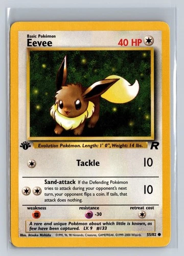 Pokemon - Eevee - 1st Edition - Non Holo - 55/82 - Team Rocket - Common - NM/LP