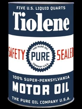 Pure Oil Co. TIOLENE Motor Oil Can Themed NEW Metal Sign: 12x16 Ships Free