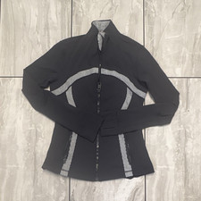 Lululemon Women's Black Full Zip Track Jacket With Thumbholes 