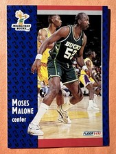 Moses Malone 1991-92 Fleer #315 Milwaukee Bucks NBA Finals Legend Hall of Fame