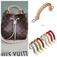 Genuine Leather Braided Handle Strap Purse Handbag Weaving  Replacement Strap