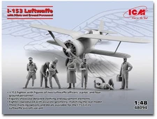 ICM 1/48 German I-153 Chaika w/Pilot & Ground Crew Model 48094 Aircraft