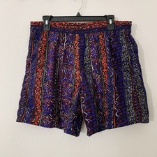Vtg 80 s Speedo Men s Swim Shorts L Multi Color Geometric Lined Pockets