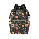 Floral Diaper Bag Backpack-Large Water Resistant Diaper Bag-Multifunctional Bag