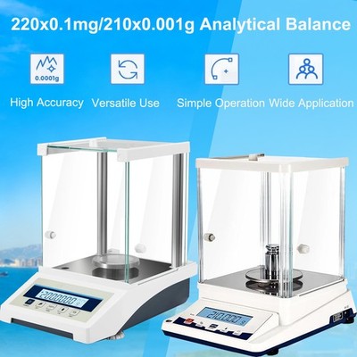 220gx0.1mg/210gx0.001g Digital Electronic Analytical Balance Precision Lab Scale