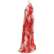 10774D4 Silk Vintage Japanese Kimono Robe Dress Chrysanthemum
