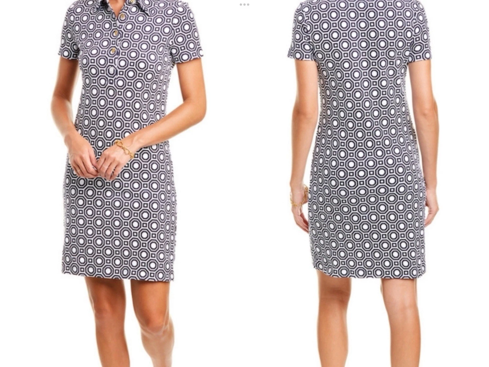 Abito donna Tory Burch Lennox piccolo spugna panno asciugamano collo polo golf tennis