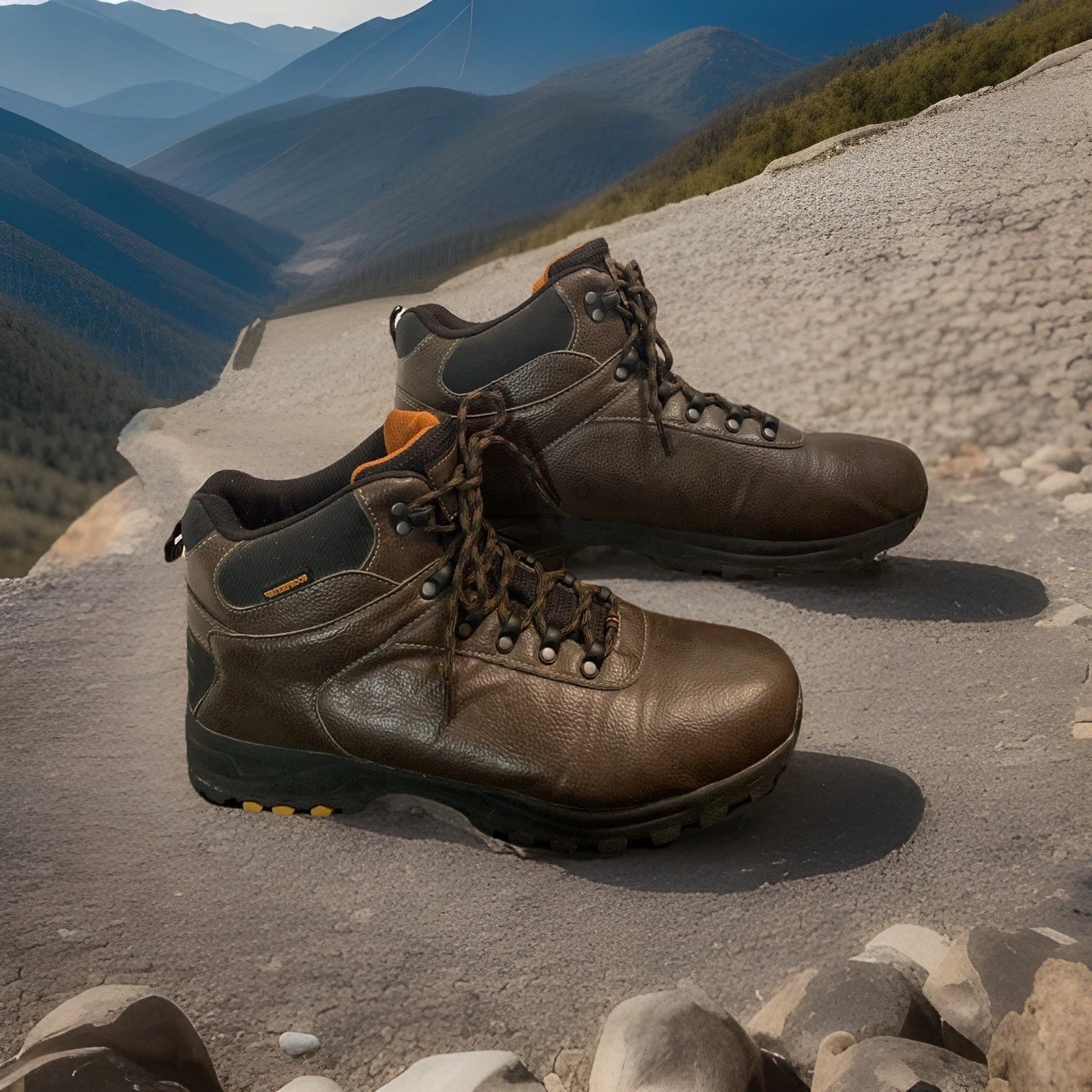 KHOMBU Brown Adult Men Waterproof Leather Hiking Boots Size 13 JARED