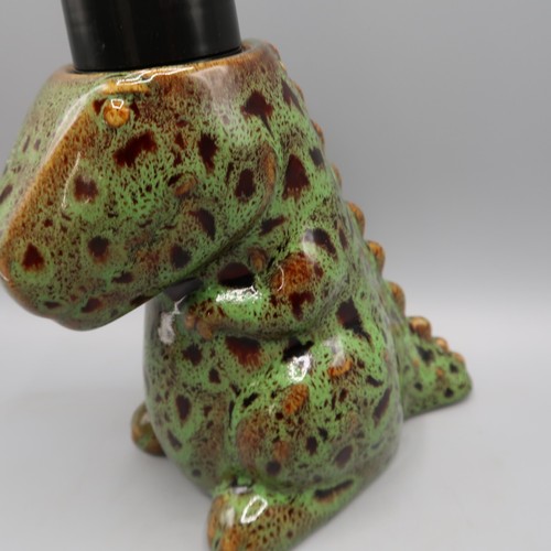 Bath & Body Works Green Dinosaur Ceramic Hand Soap Holder Foam Retired - Picture 2 of 6