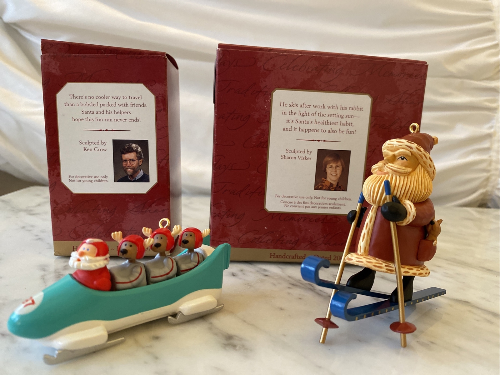 HALLMARK KRIS "CROSSCOUNTRY" KRINGLE & Downhill Run Skiing Sled Snow