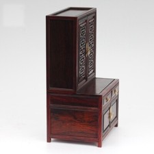 Armadio in miniatura intagliato palissandro Buddha altare santuario Butsudan decorazione preghiera