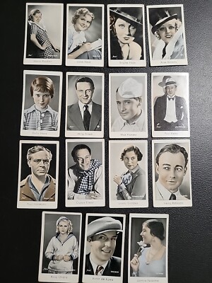 Cigarette Trade Cards Caid Film Stars Lot Of 15 German Tobacco Cards