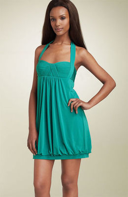 NWT BCBG Maxazria Bright Blue Surf Jersey Knit Short Halter Dress Size M  $268 | eBay