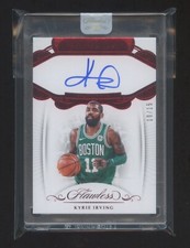 2017-18 FLAWLESS KYRIE IRVING AUTOGRAPH #D 10/15 PERFECT ON CARD AUTO BROOKLYN !