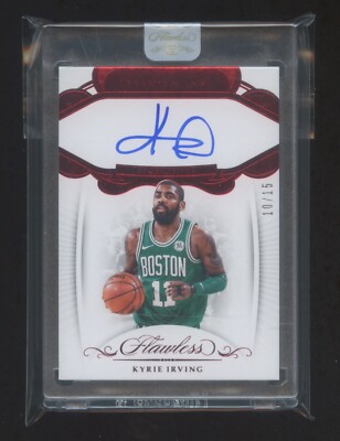 2017-18 FLAWLESS KYRIE IRVING AUTOGRAPH #D 10/15 PERFECT ON CARD