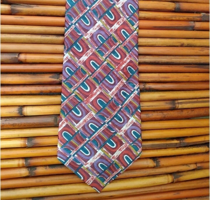 EUC BUGATTI Multicolored Geometric Patterned Rain… - image 2