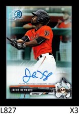 1-2017 BOWMAN CHROME REFRACTOR AUTO JACOB HEYWARD GIANTS QTY