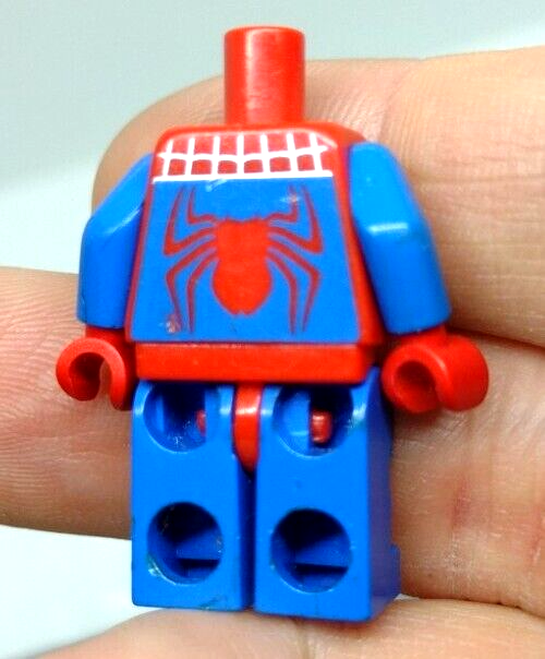 LEGO Minifigure Spider Man 1 NO HEAD Body Silver bing Super Heroes