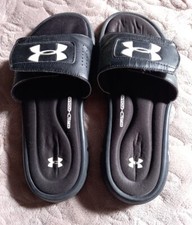 Under Armour 4D Slides Flip Flops Sandals Youth Kids Boys Girls Size 6 GUC