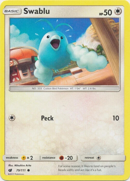 Pokemon Swablu - 79/111 - Common NM-Mint Crimson Invasion