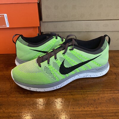 Sz 11.5 NEW Nike Flyknit Lunar 1 Electric Volt Black Air Max 90 97 95 Green Neon
