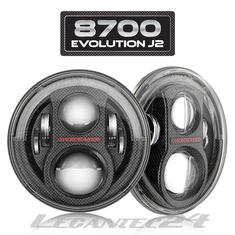 JW Speaker 8700 J2 7" Wrangler LED Scheinwerfer Carbon Set +Einbausatz ECE NEU