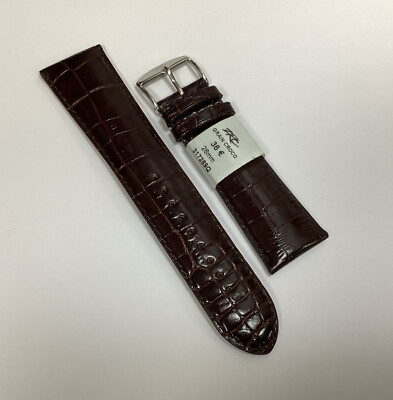 Bracelet De Montre ZRC En Cuir De Veau Grainé Lézard - Largeur 10 Mm - Marron - Neuf Avec étiquettes