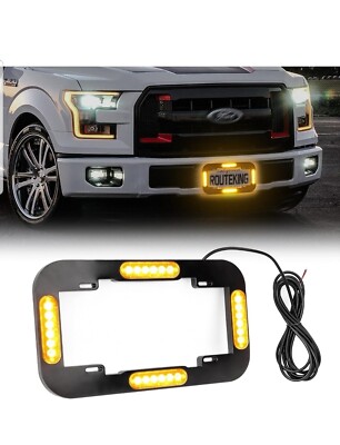 13,5'' 24 LED Nummernschild Stroboskop Lichter Wasserdicht Nummernrahmen Licht Bernstein 