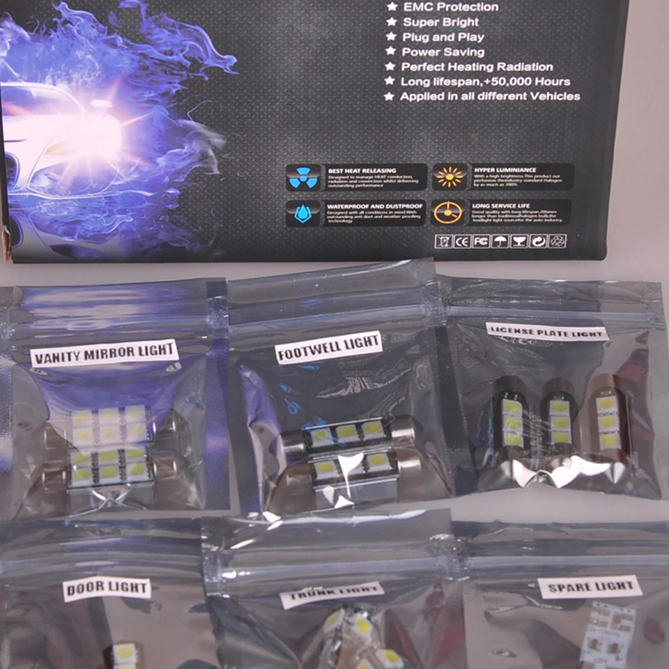 Kit de paquete interior de luz LED blanca para automóvil 11 unidades SMD 2007-2015 para Jeep Patriot  Foto 4 de 4