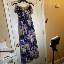 Forever 21 Women S SMALL Sun Dress Long Floral Cocktail Party Summer Adult Fun 