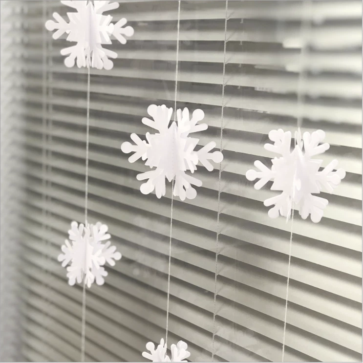 Reino Unido 3M12 piezas Copo de Nieve Colgante Cuerda Decoraciones Navidad Fiesta Invierno Ventana Hogar Foto 3 de 4