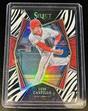 Luis Castillo 2022 Panini Select Zebra Prizm  SP Parallel Reds Mariners