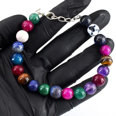 Dazzling Ruby, Emerald &Tiger Eye 134. Cts Beaded Exclusive Bracelet VK 21 E695
