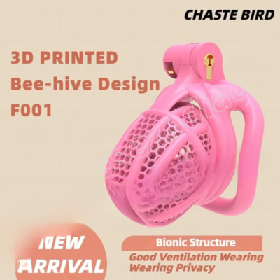 2024 NEW 3D Printed Bee-hive Design Breathable Cage Ring Male Chastity Device