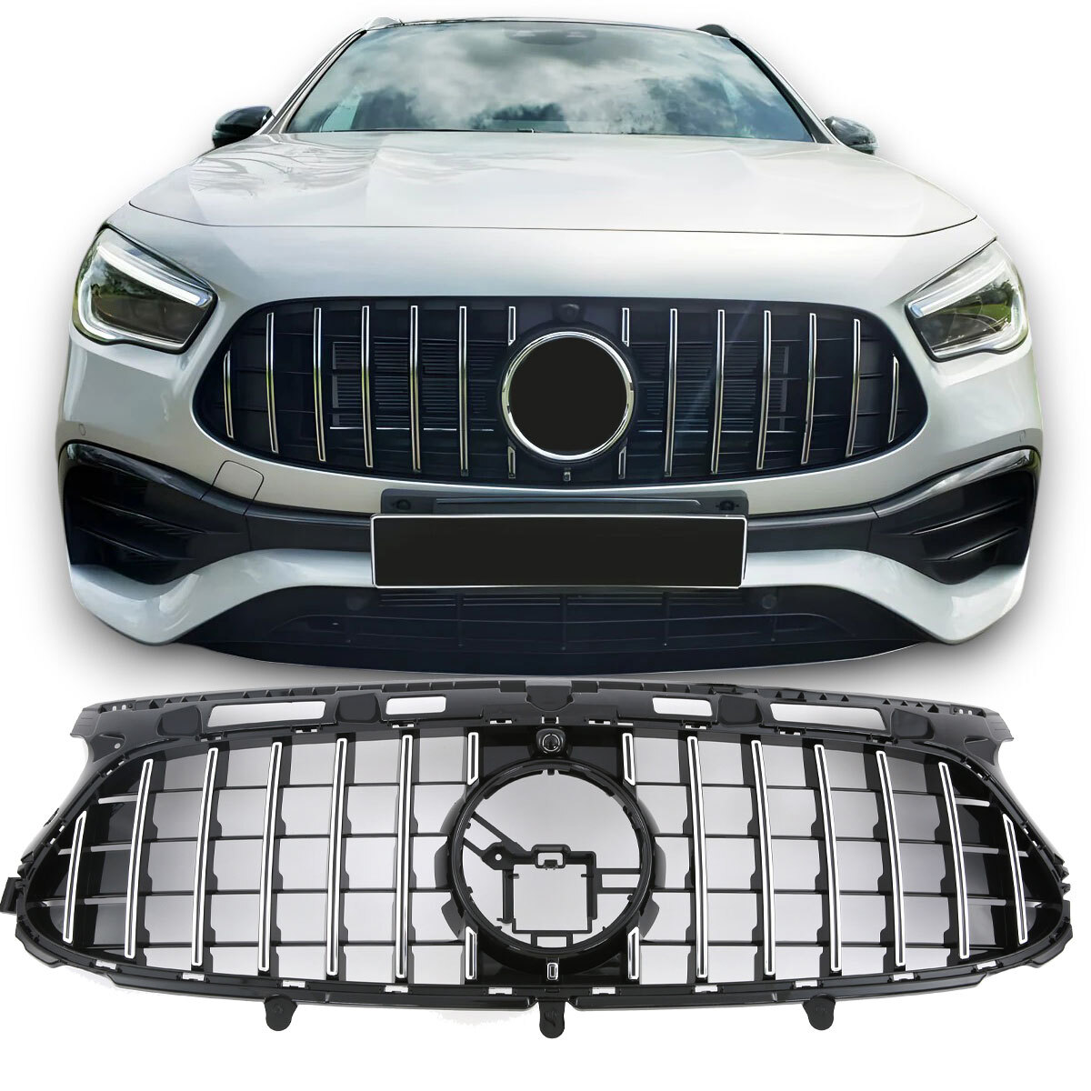 Sport Panamericana GT Grill Kühlergrill Passt Für Mercedes H247 GLA + AMG Zeichen 2020-2023
