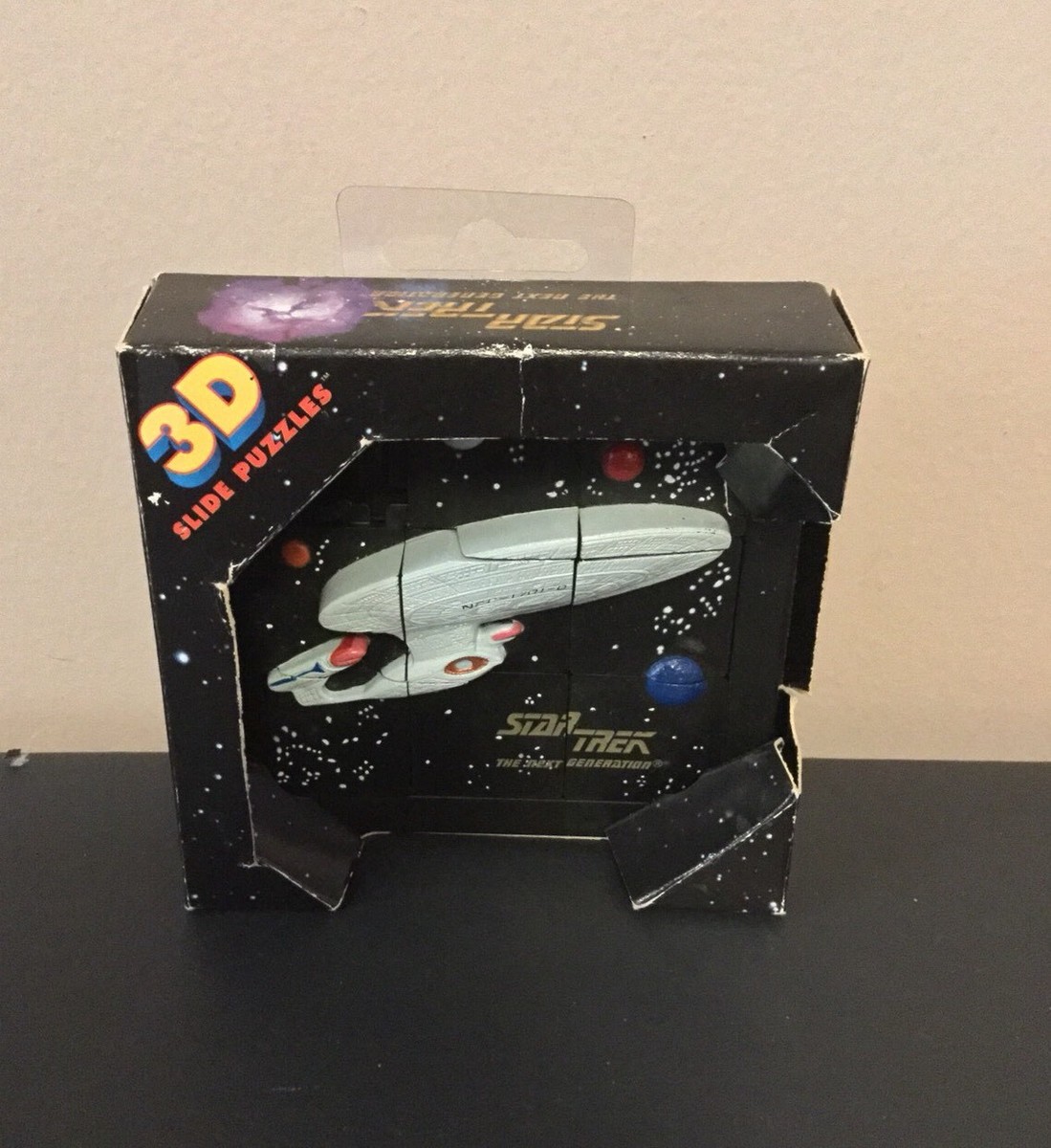 Vintage star trek the next generation 3d slide puzzle starship enterprise  1995
