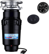 Triturador de basura 10-US-WM-158-3B, acero inoxidable, 1/2 HP, negro