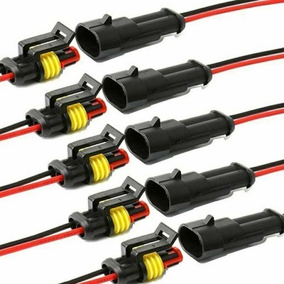 Kfz-Steck verbinder Elektrischer Draht Männliche und weibliche Stecker 12V 2Pin