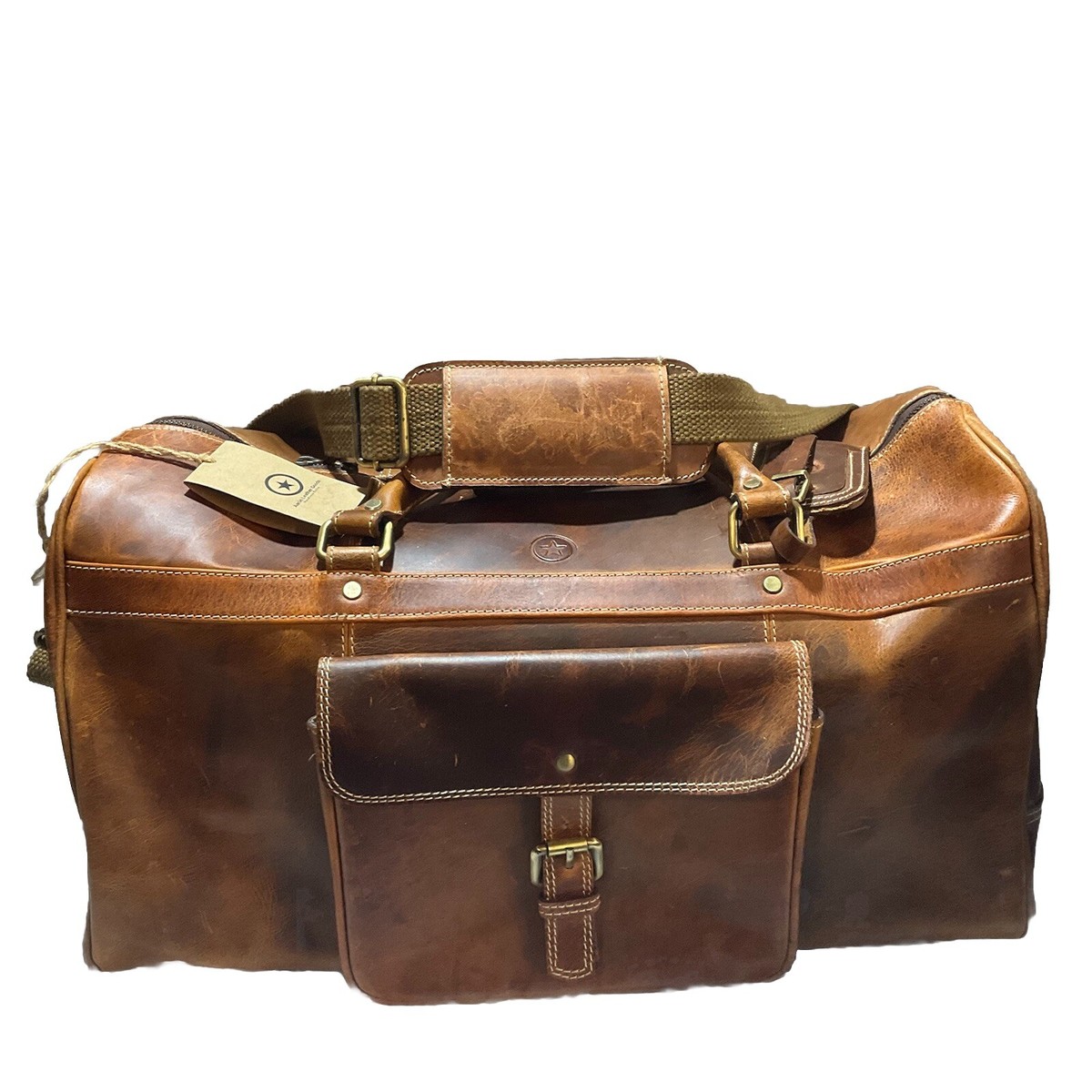 Leather Large 20 Duffle Barrel Bag Carry On Satchel w/ Handles Aaron Leather | eBay Leather Large 20 Duffle Barrel Bag Carry On Satchel w/ Handles Aaron Leather | eBay