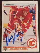 Dana Murzyn Autographed Card - 1990-91 Upper Deck Hockey #348 Flames