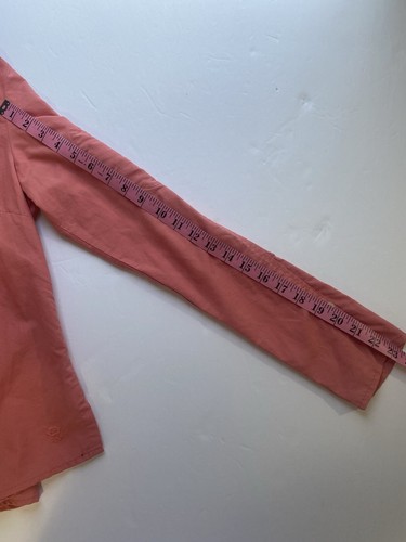 Mountain Hardware Women’s Orange Long Sleeve Button Up Blouse Orange Sz L - Picture 6 of 10